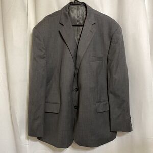 Stafford Mens Big & Tall Blazer 54S Charcoal Gray 100% Wool 2-Button Coat Jacket
